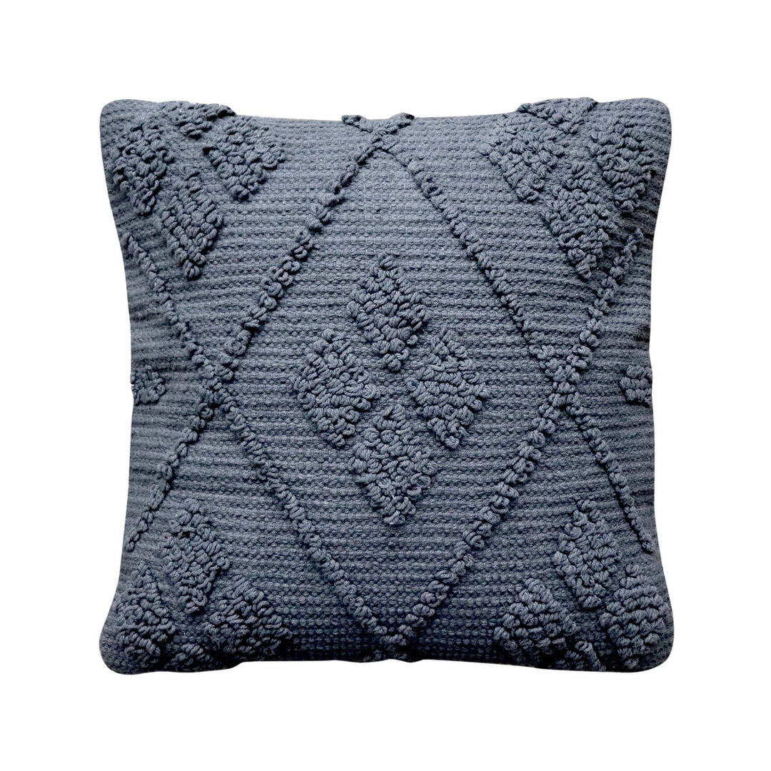 Lisbon Diamond Cushion - Charcoal - Madras Link