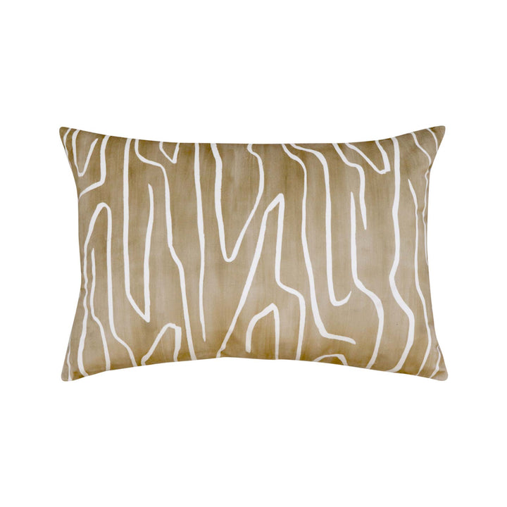 Crevice Velvet/ Linen Lumbar Cushion - Mustard - Madras Link