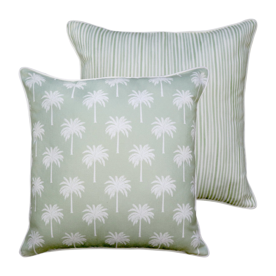 Tropic Reversible Cushion - Light Green - Madras Link