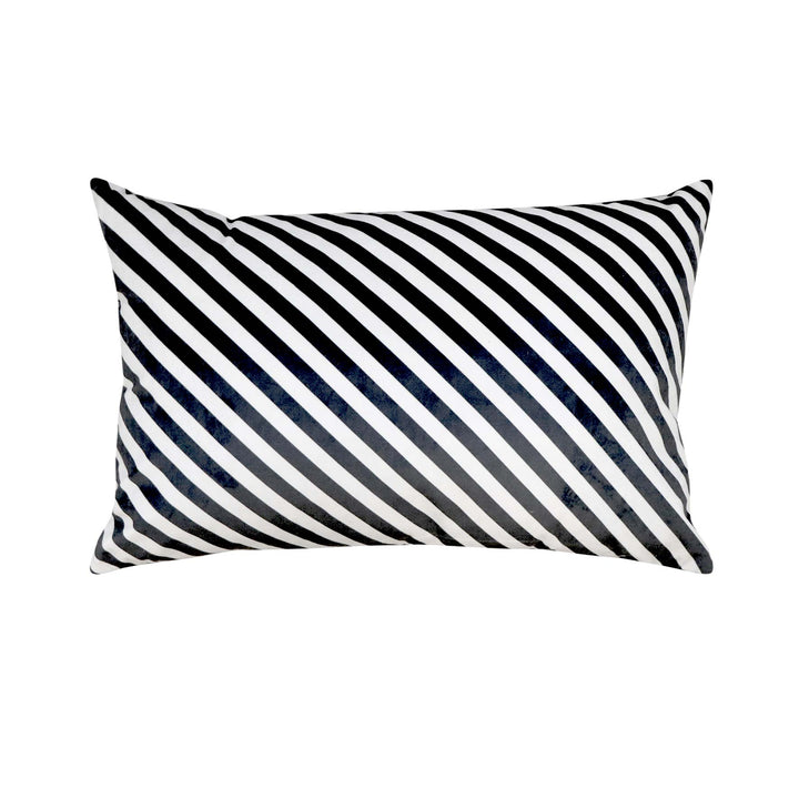 Diagonal Stripe Velvet Cushion - Madras Link