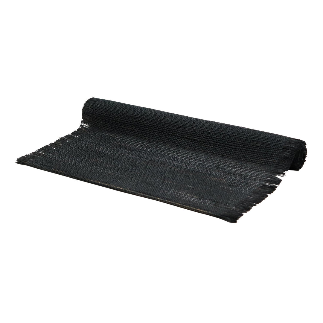 Linen Table Runner - Black - Madras Link