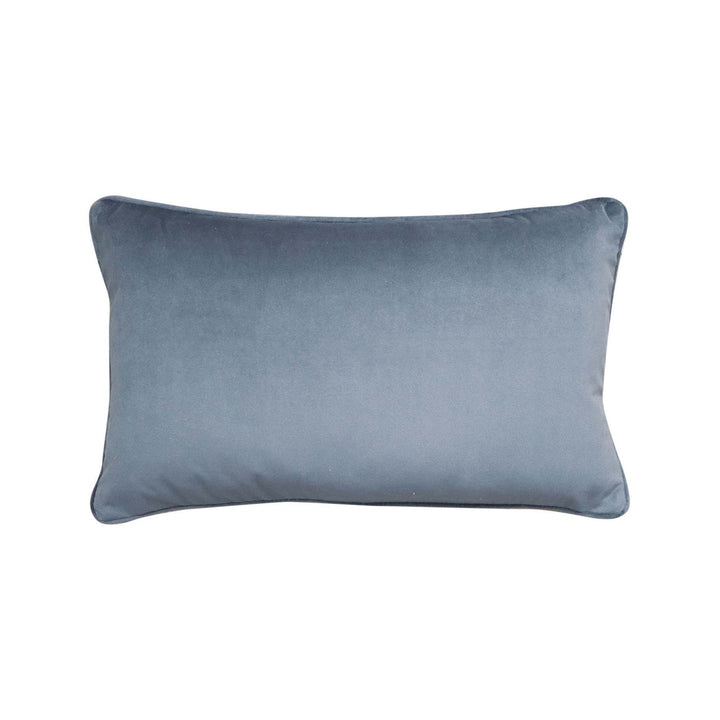 Mira Velvet Lumbar Cushion - Grey Blue - Madras Link