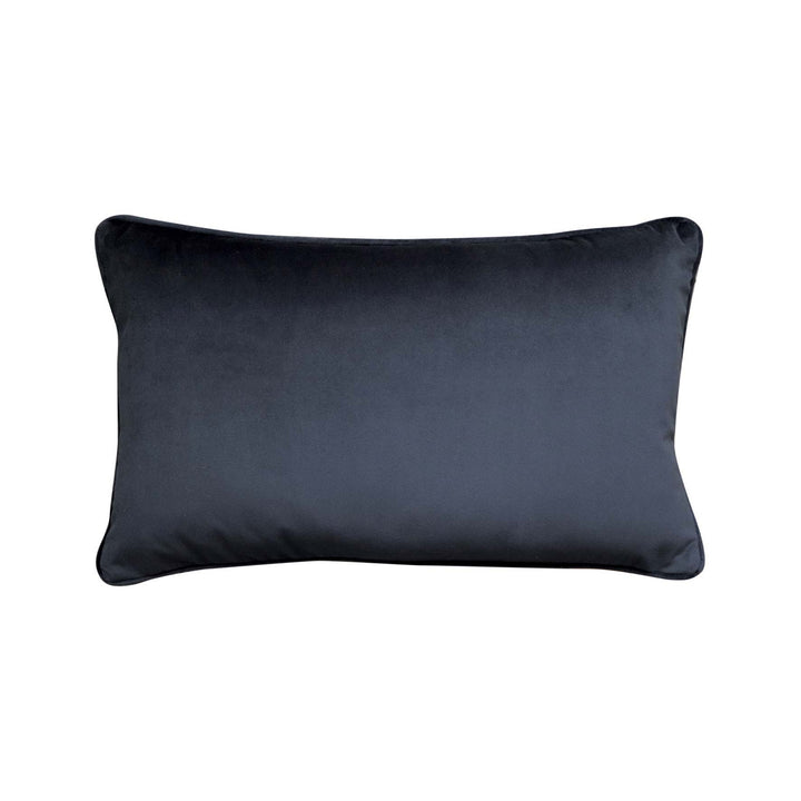 Mira Velvet Lumbar Cushion - Midnight - Madras Link