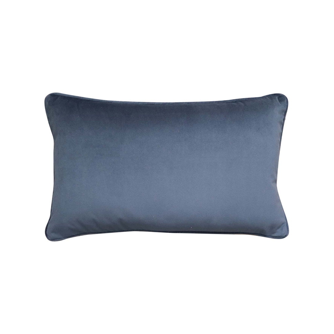 Mira Velvet Lumbar Cushion - Petrol - Madras Link