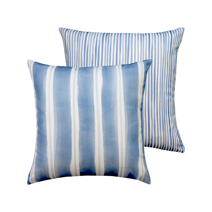 Hamptons Stripe Reversible Outdoor Cushion - Blue - Madras Link