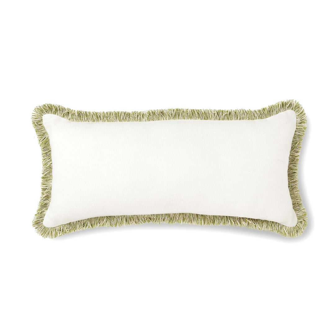 Vera Green Melange Fringe Long Lumbar Cushion - Madras Link