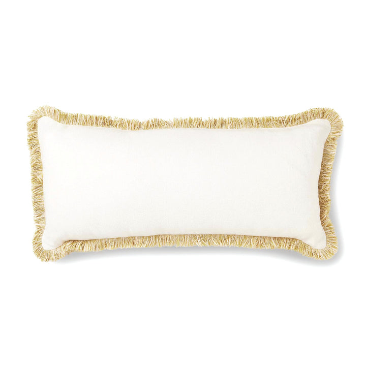 Vera Mustard Melange Fringe Long Lumbar Cushion