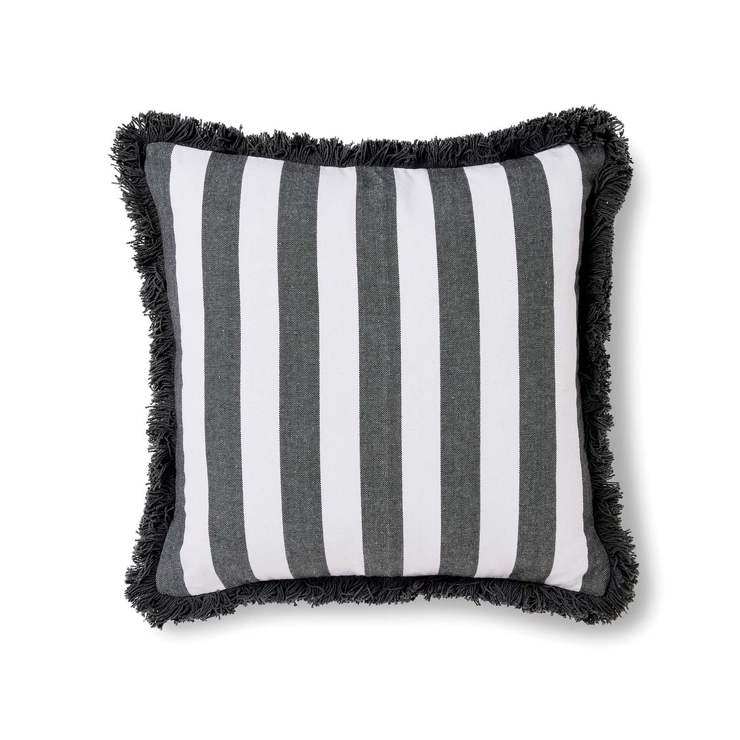 Carlton Charcoal Stripe Cushion - Madras Link