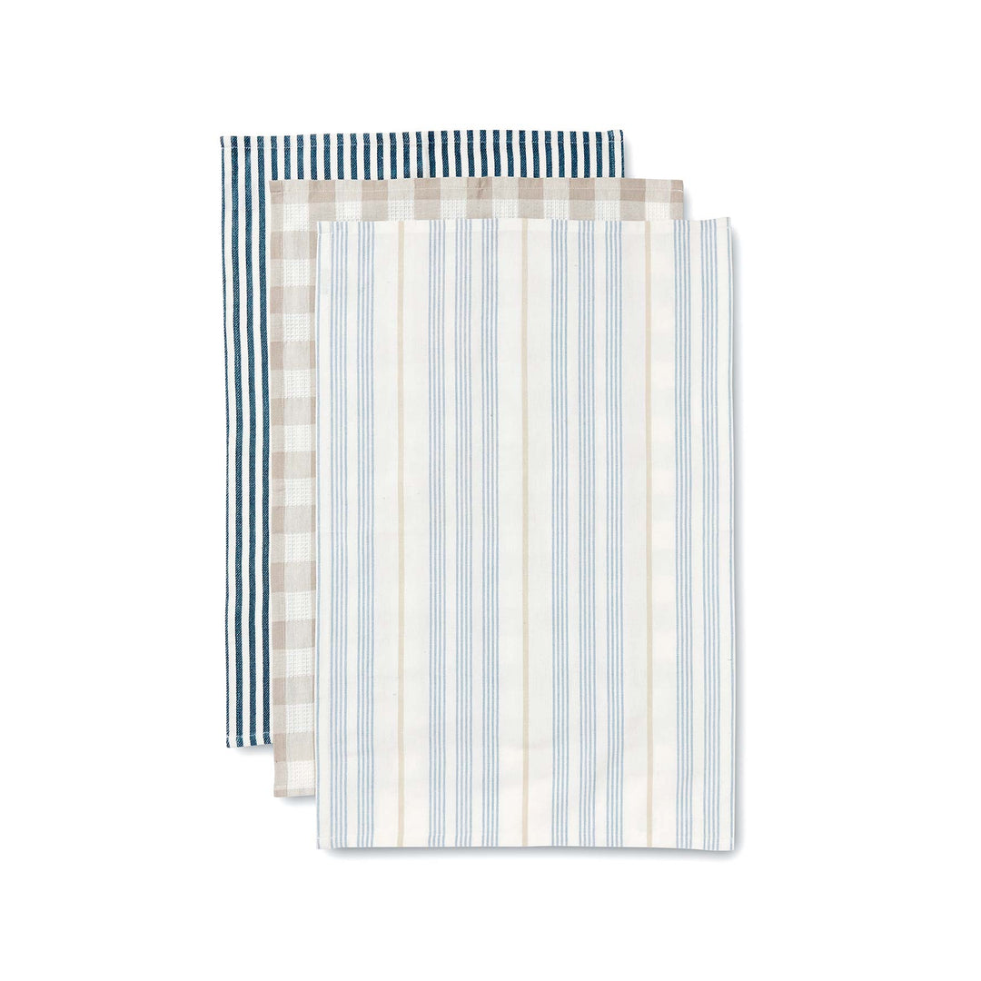 Noosa Stripe Tea Towel - Pack of 3 - Madras Link