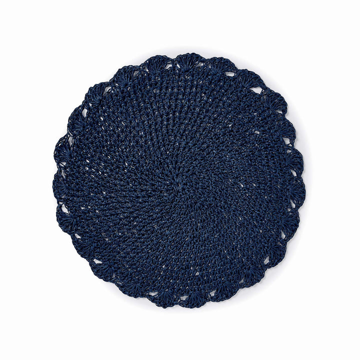 Scallop Edge Placemat - Navy - Madras Link