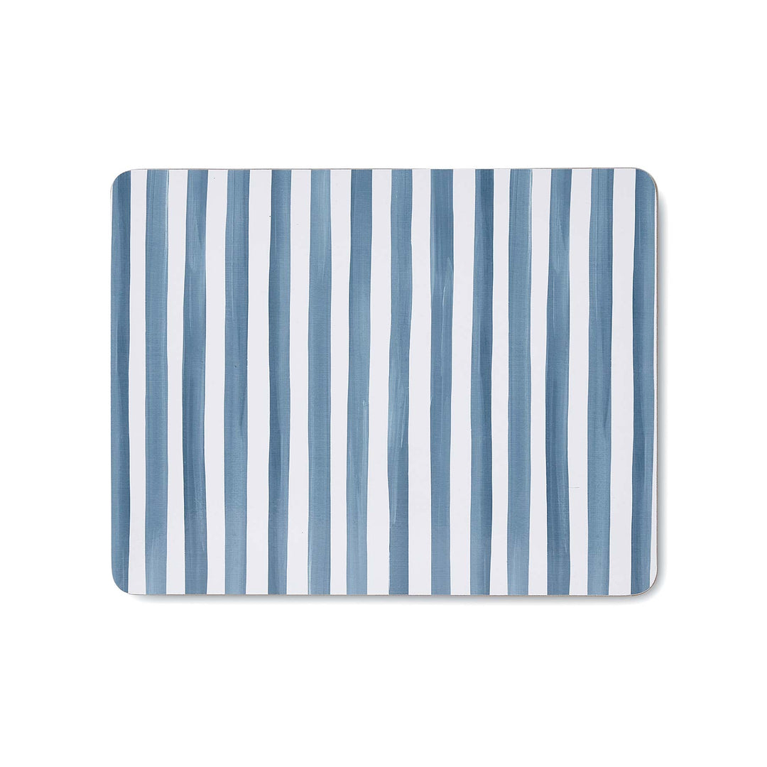 Taylor Stripe Rectangle Placemat Blue - Set of 4 - Madras Link