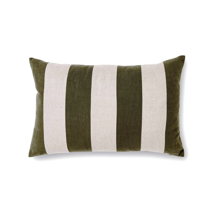 Andy Stripe Dark Green Lumbar Cushion