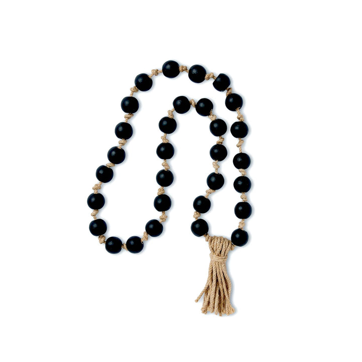 Maya Black Beads With Jute Tassel - Madras Link