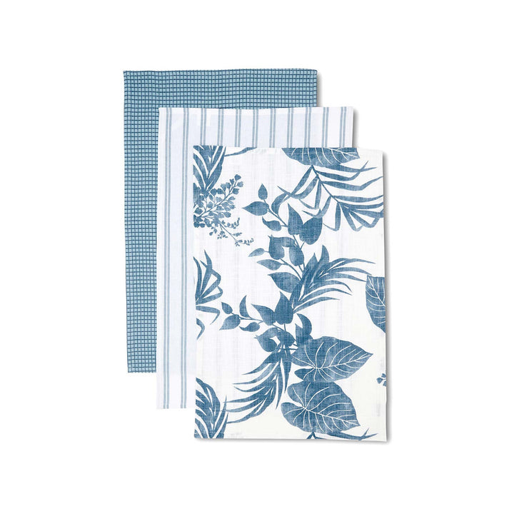 Isle Blue Tea Towel - Pack of 3 - Madras Link