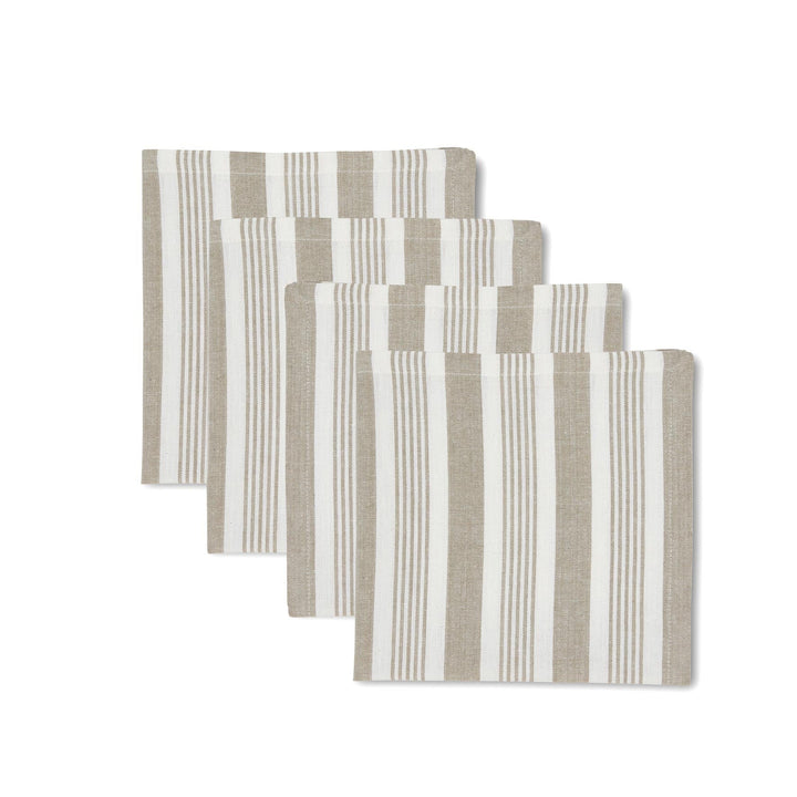 Harbour Oatmeal Stripe Napkin - Set of 4 - Madras Link
