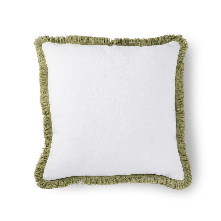 Vera Green Fringe Cushion - Madras Link