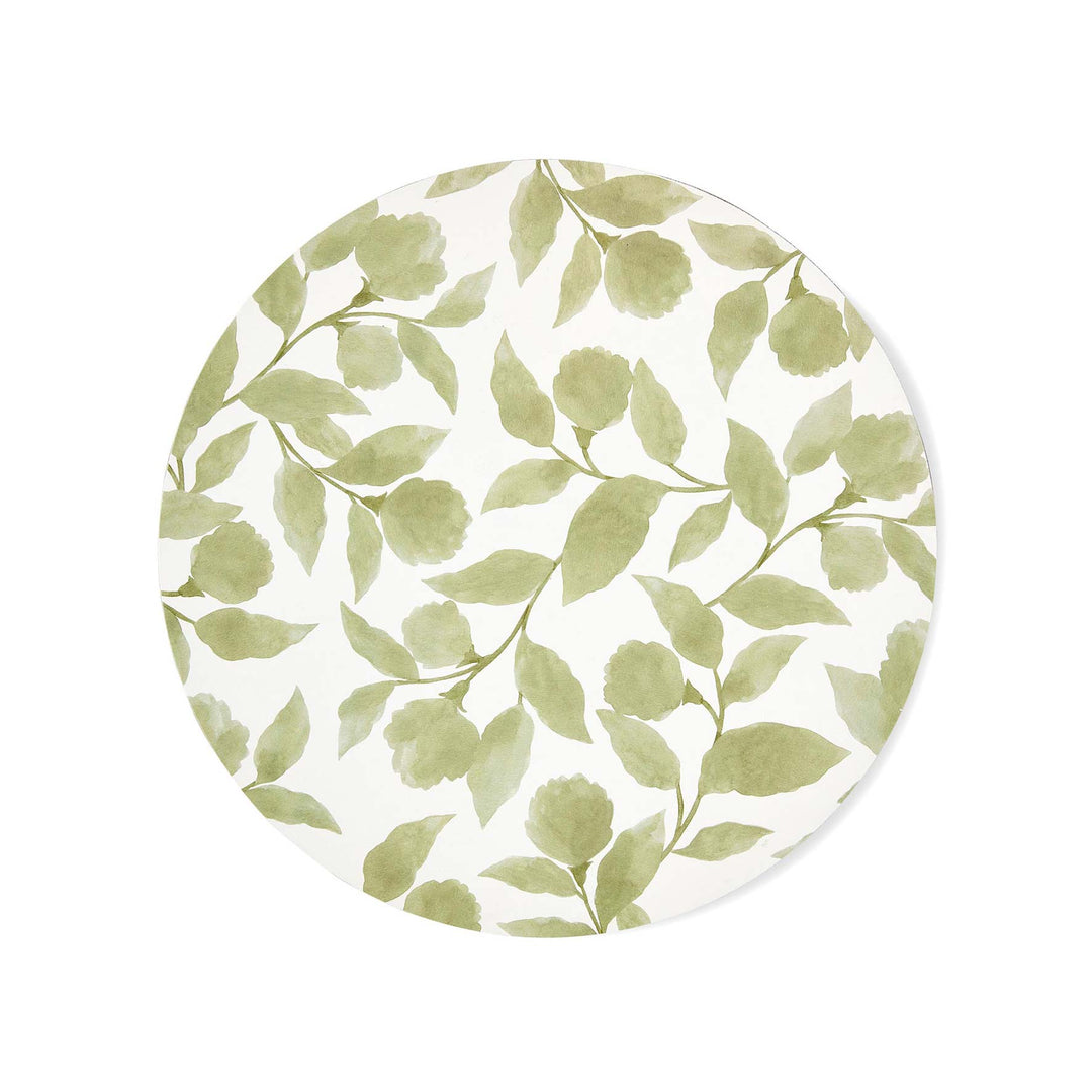 Riviera Green Round Placemat - Set of 4 - Madras Link