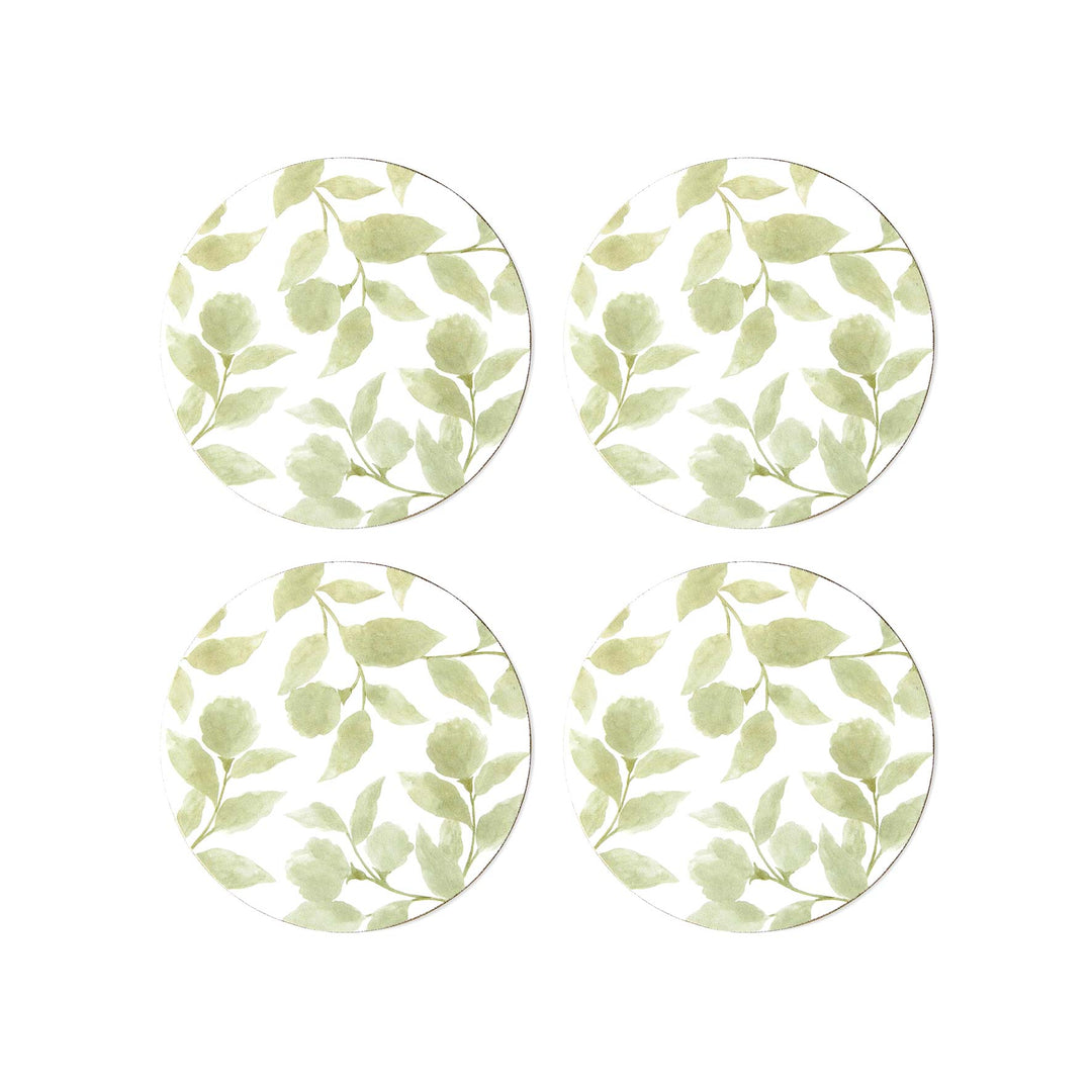 Riviera Green Round Coaster - Set of 4 - Madras Link