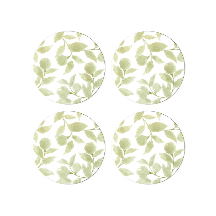 Riviera Green Round Coaster - Set of 4 - Madras Link