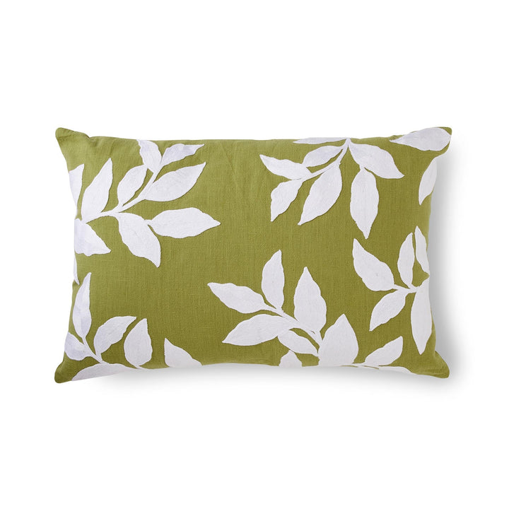 Riviera Green Embroidered Cushion - Madras Link