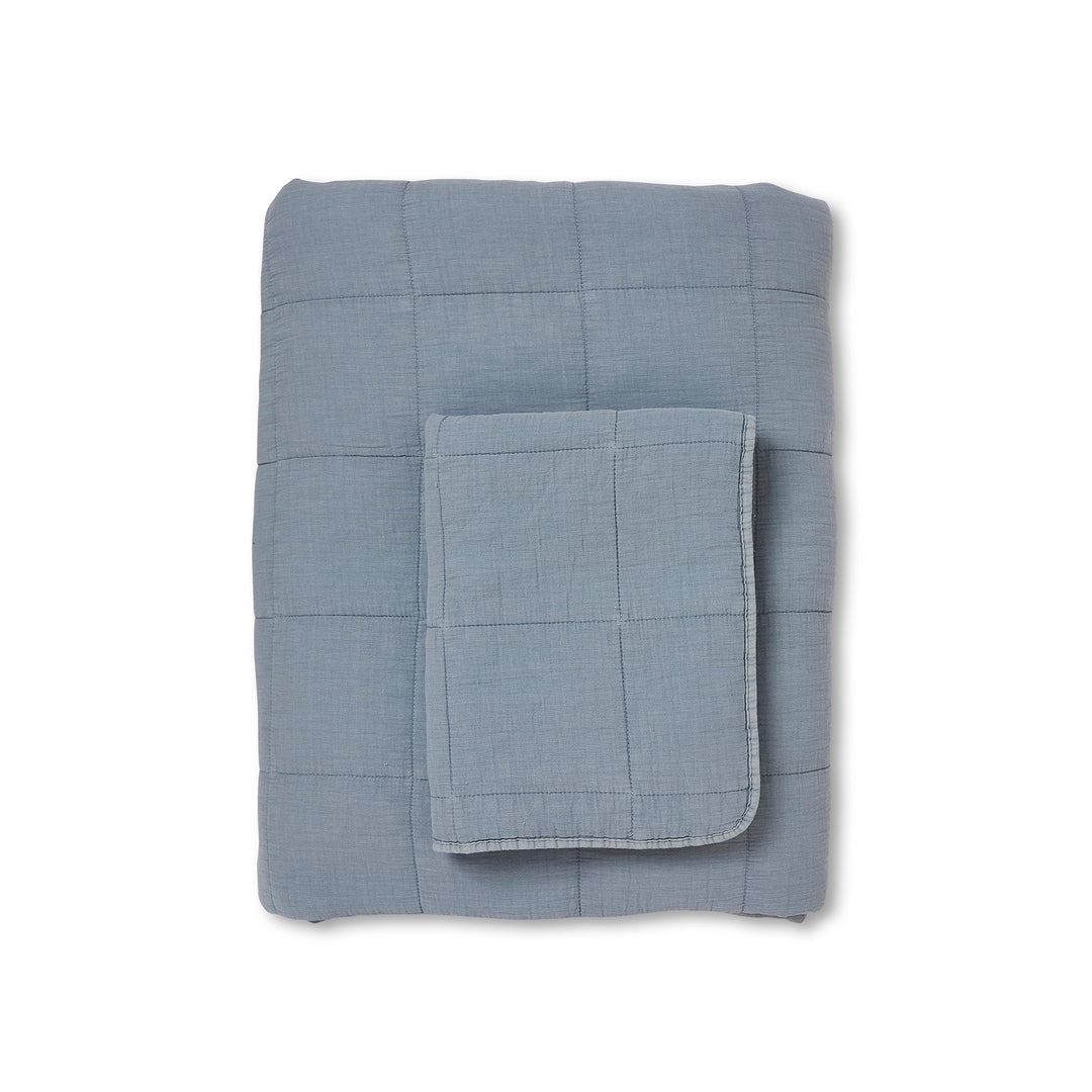 Bailey Stonewash Coverlet Set - Light Blue - Madras Link