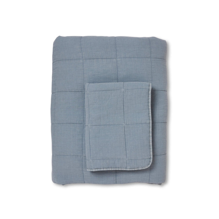 Bailey Stonewash Coverlet Set - Light Blue - Madras Link