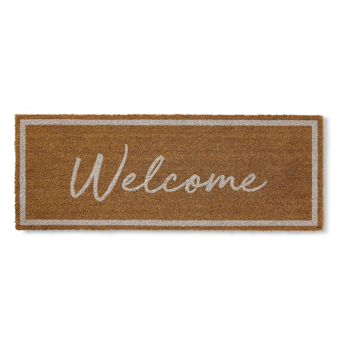 Welcome French Doormat - White - Madras Link