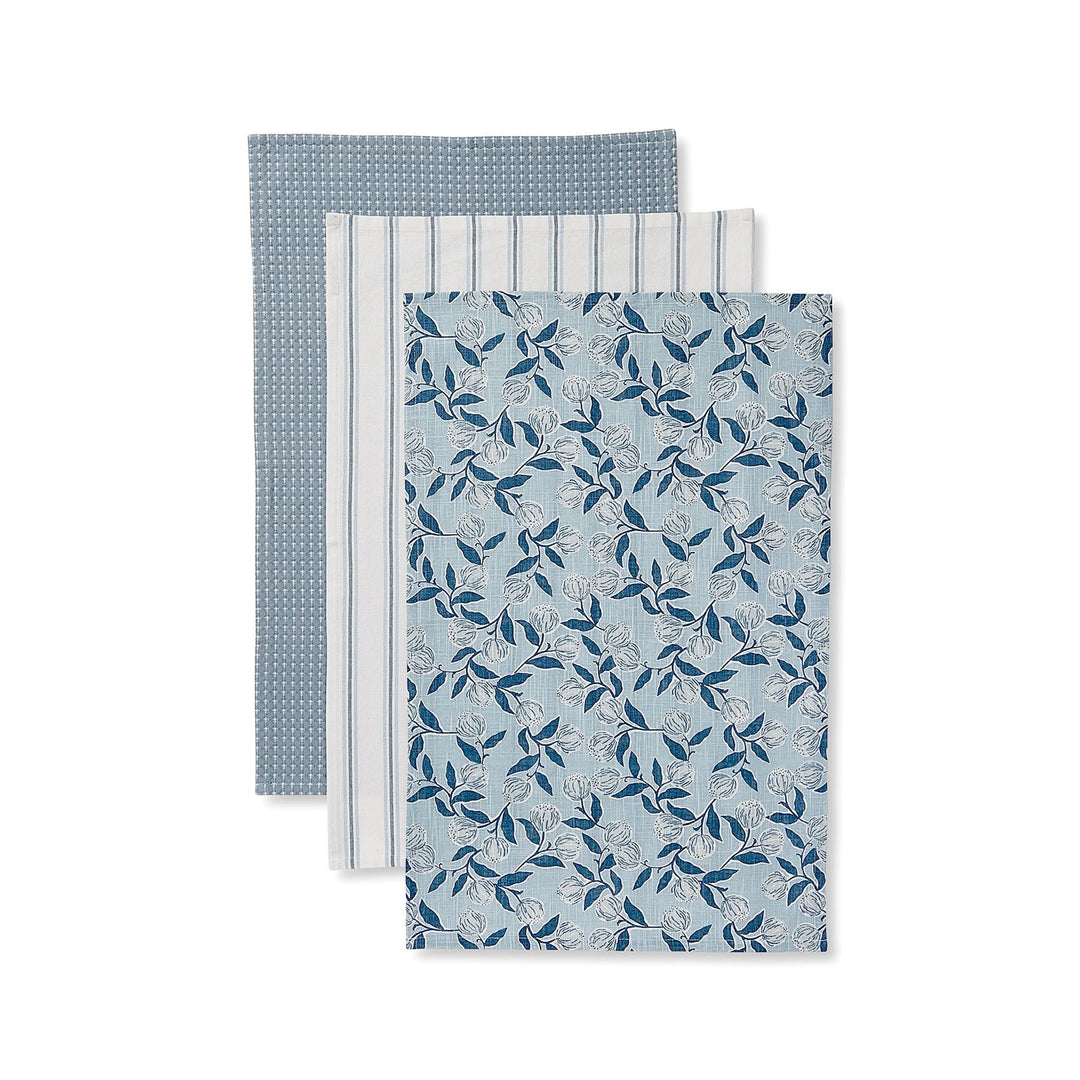 Layla Blue Teatowel Pack of 3 - Madras Link