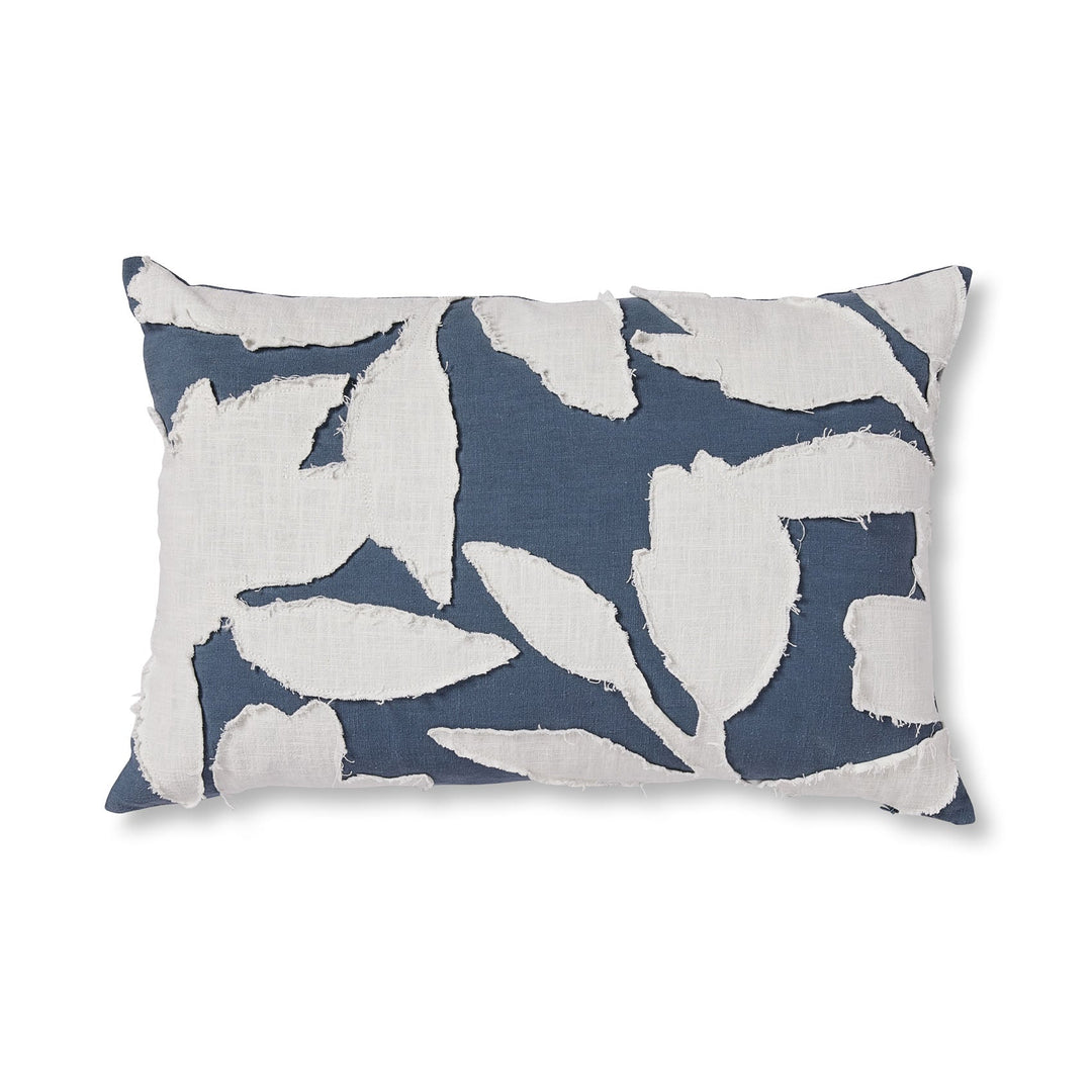 Noah Applique Washed Blue/Off-White Cushion - Madras Link