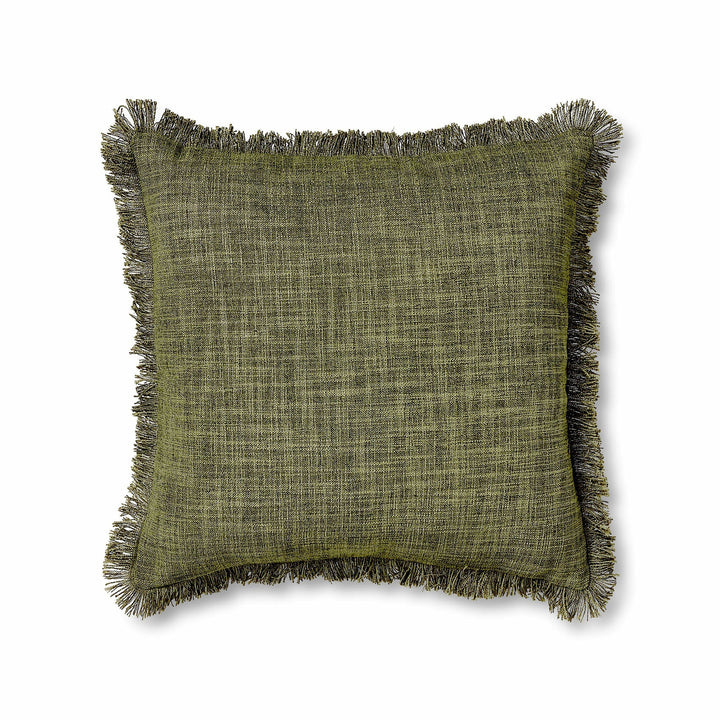 Eli Fringe Green Cushion - Madras Link