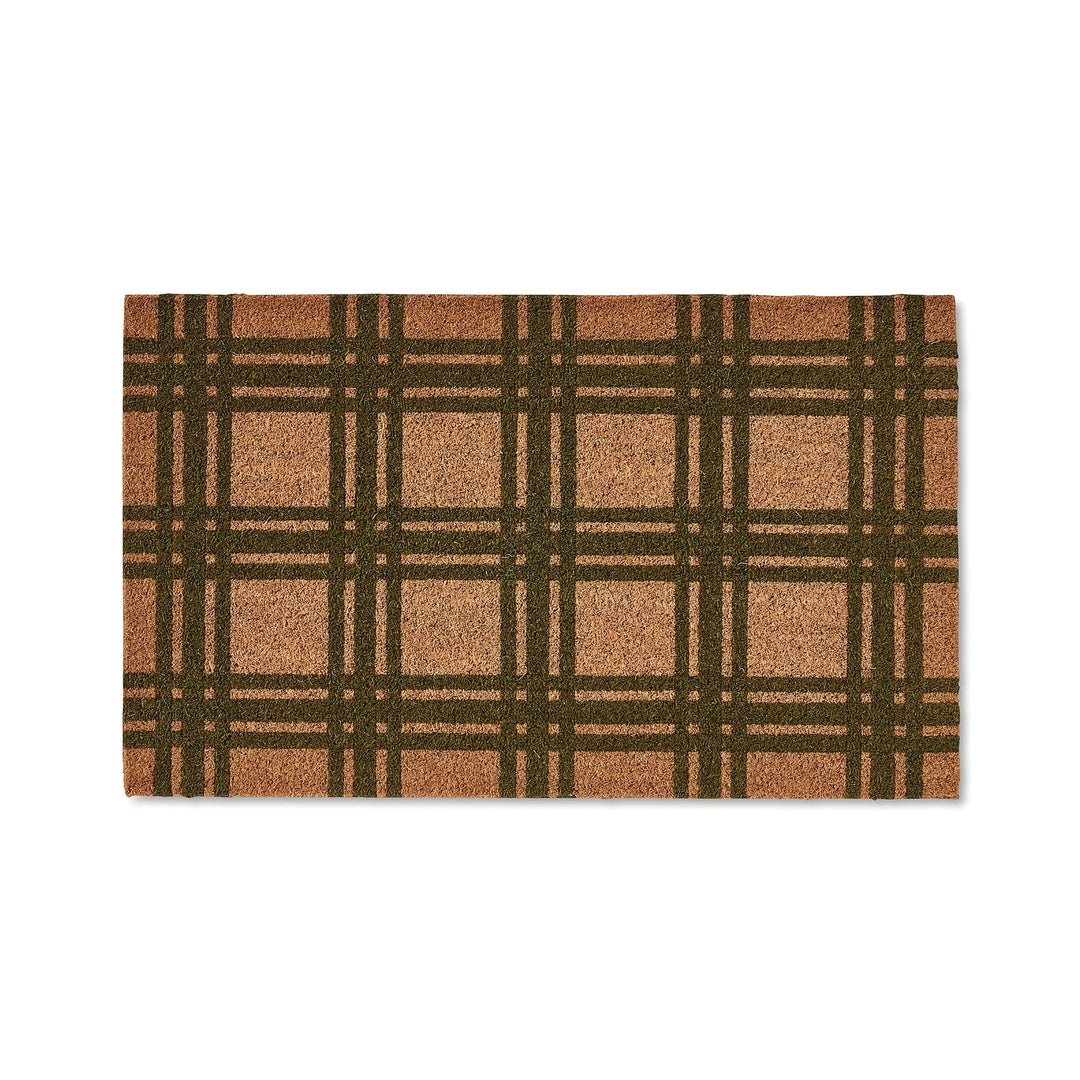 Check Olive Doormat - Madras Link