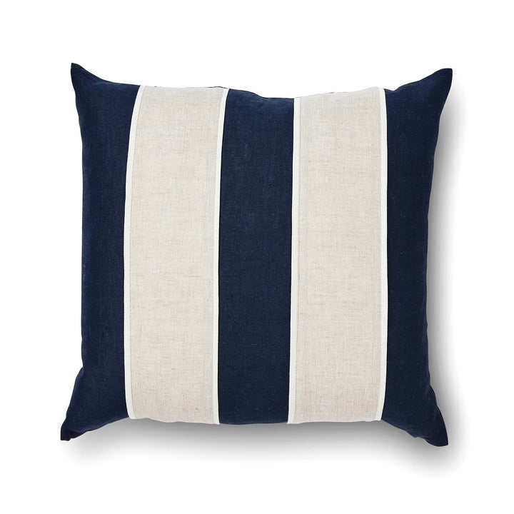 Riley Patch Cushion - Navy / Linen - Madras Link