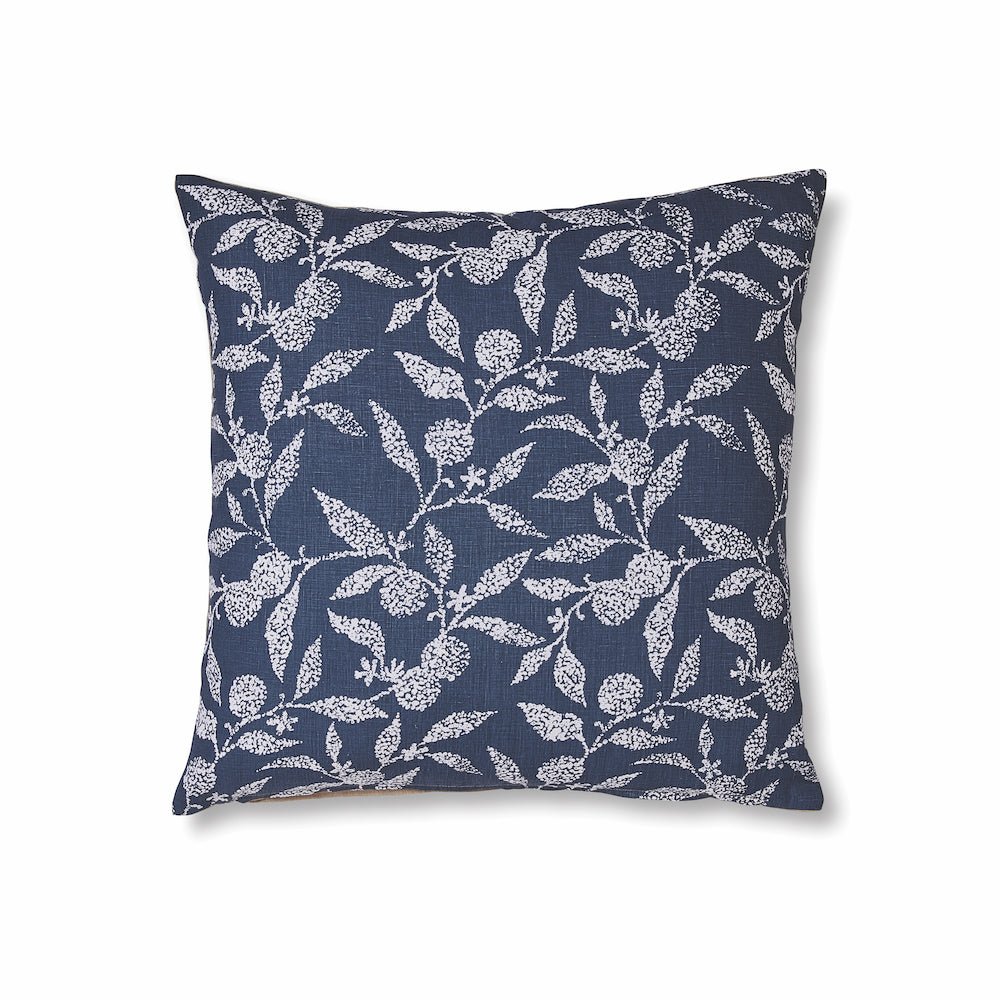 Olena Blue Linen Cushion - Madras Link