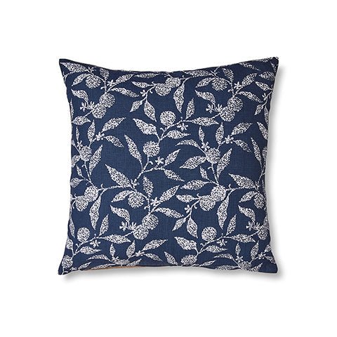 Olena Blue Linen Cushion - Madras Link