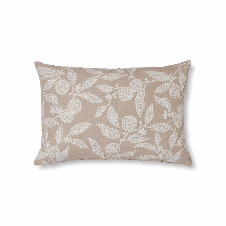 Olena Neutral Embroidered Linen Cushion - Madras Link