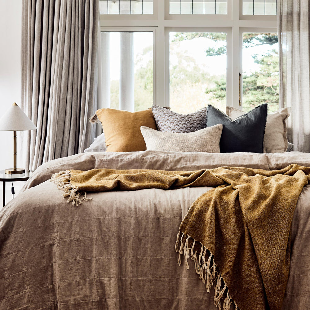 Remy Charcoal Linen Cushion - Madras Link