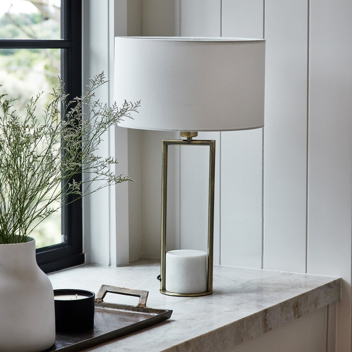 Arden Brass / Marble Table Lamp - Madras Link