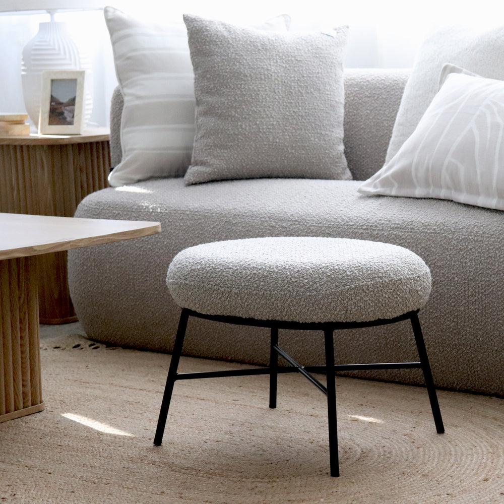 Boucle Bubble Ottoman - Stone - Madras Link