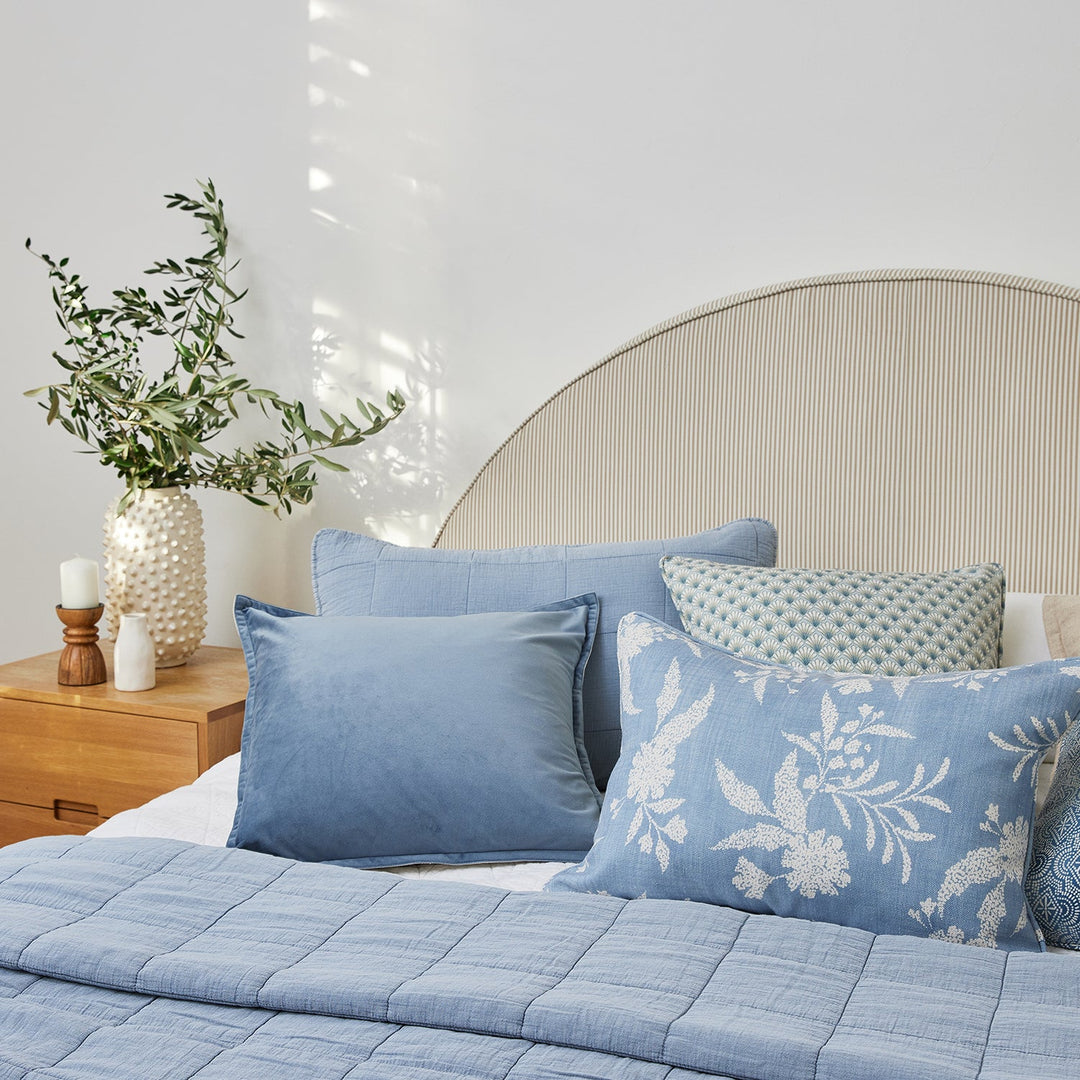 Bailey Stonewash Coverlet Set - Light Blue - Madras Link