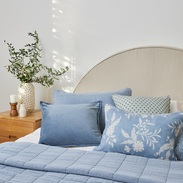 Bailey Stonewash Coverlet Set - Light Blue - Madras Link