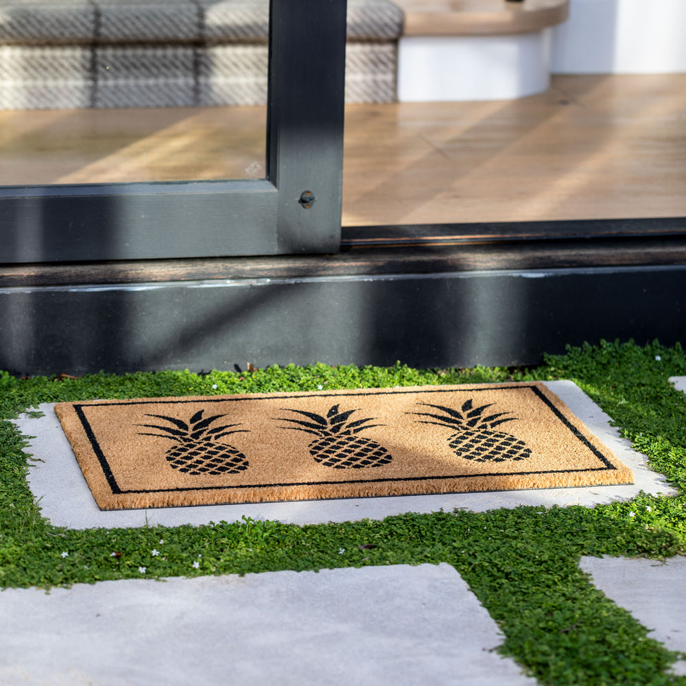 Pineapple Doormat - Black - Madras Link