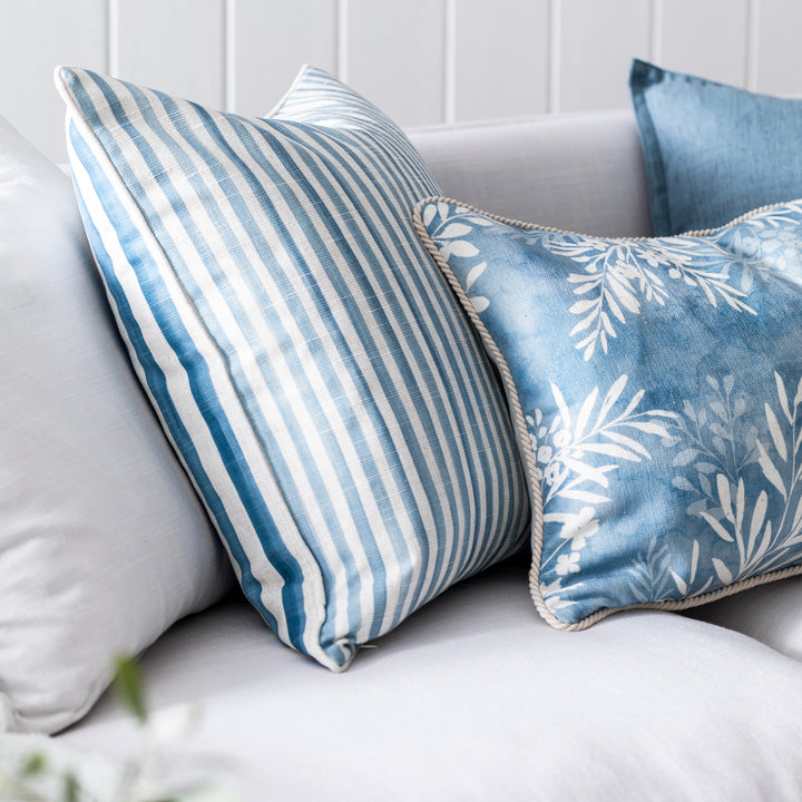 Taylor Painted Stripe Cushion - Blue - Madras Link