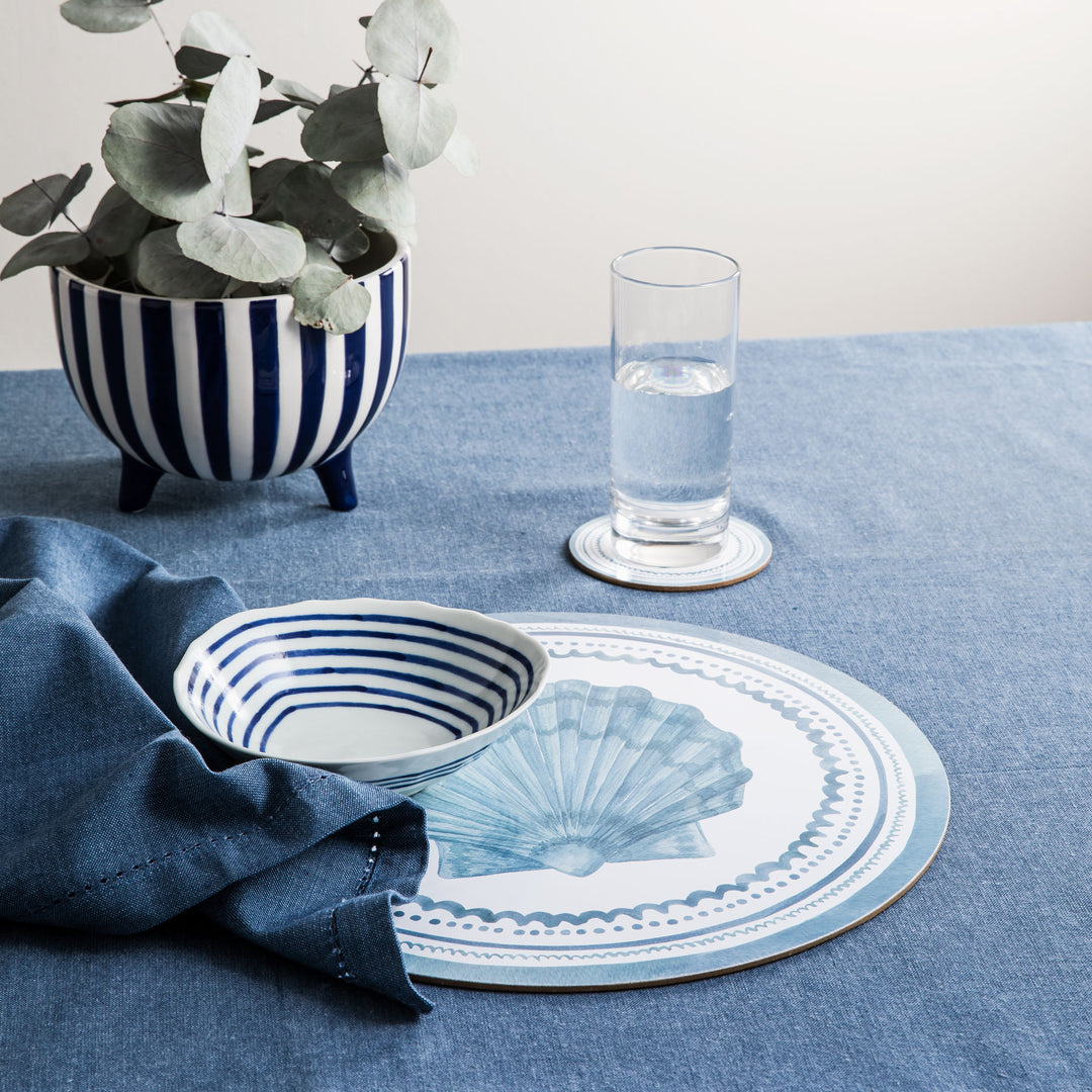 Scallop Round Coaster - Madras Link