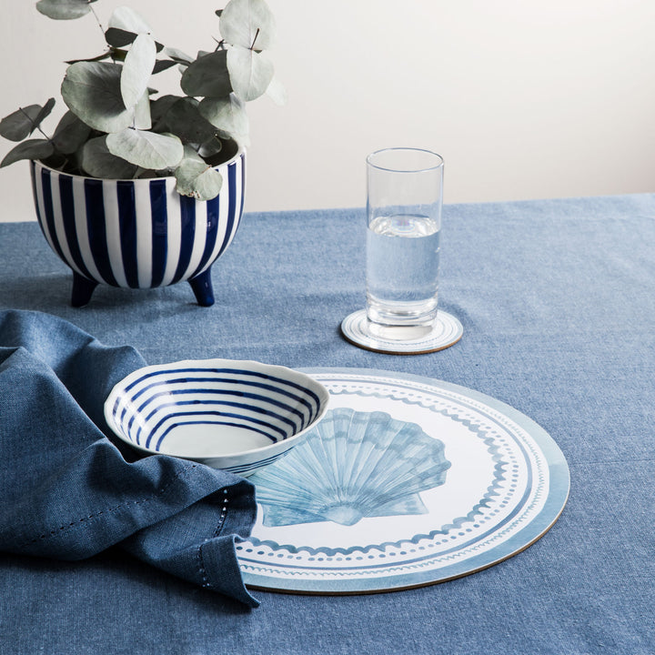 Scallop Round Coaster - Madras Link
