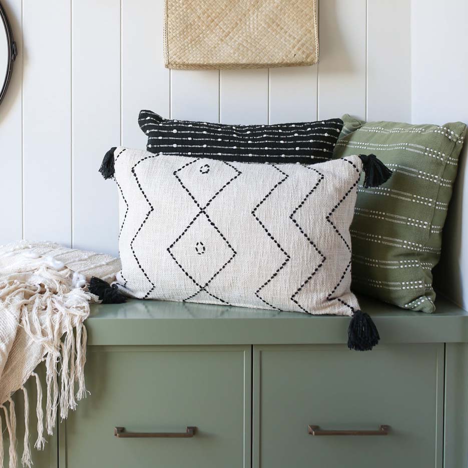 Caribu Embroidered Lumbar Cushion - Madras Link