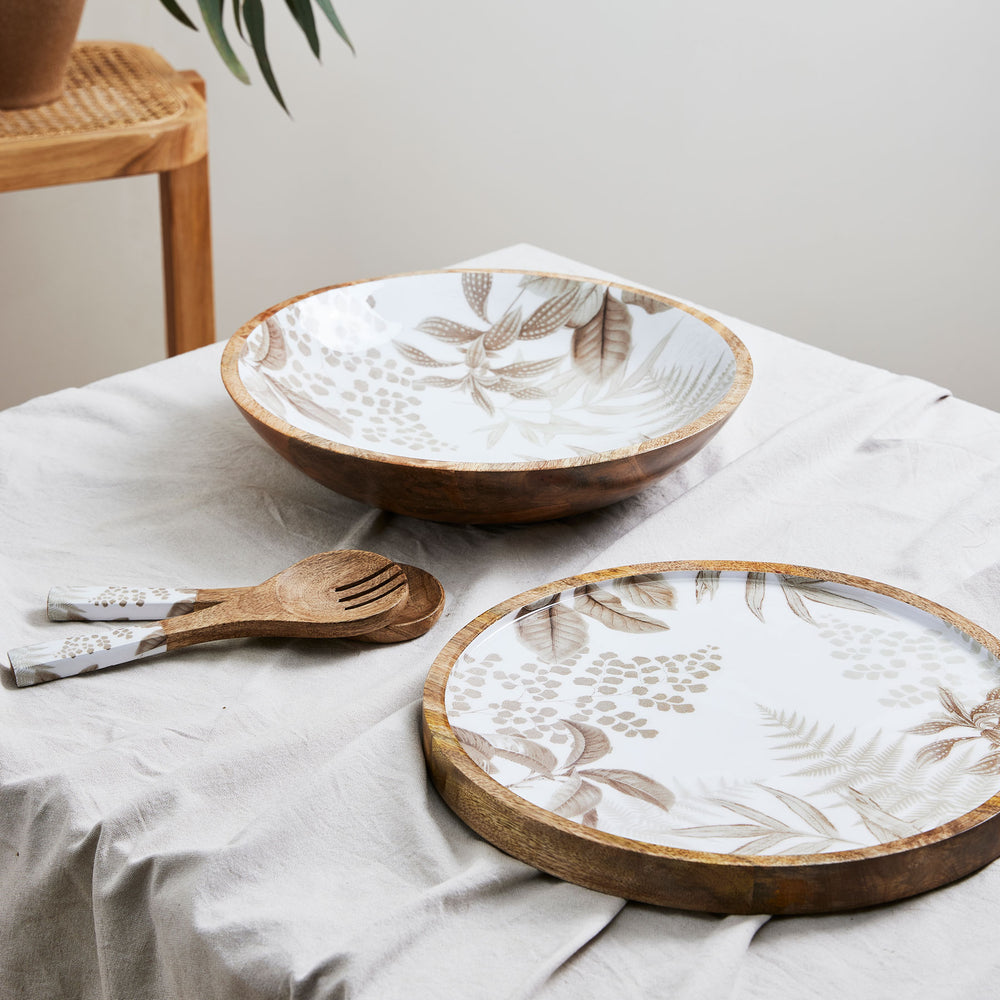 Harlem Neutral Salad Server - Set of 2 - Madras Link