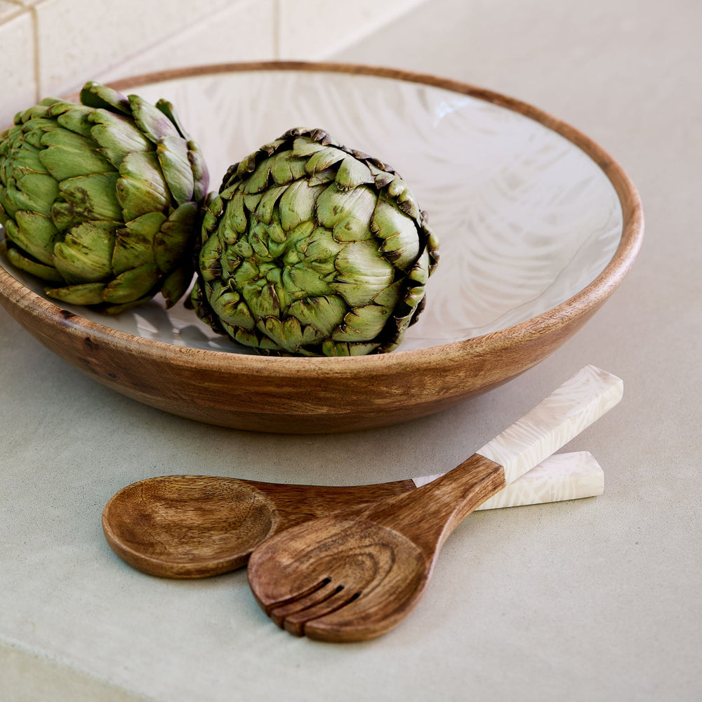 Flores Neutral Salad Bowl - Madras Link
