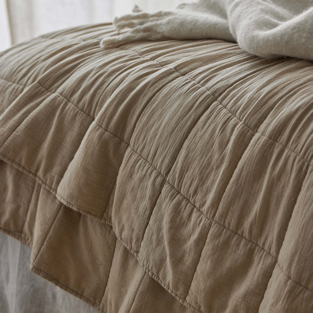 Bailey Neutral Stonewash Coverlet Set - Madras Link