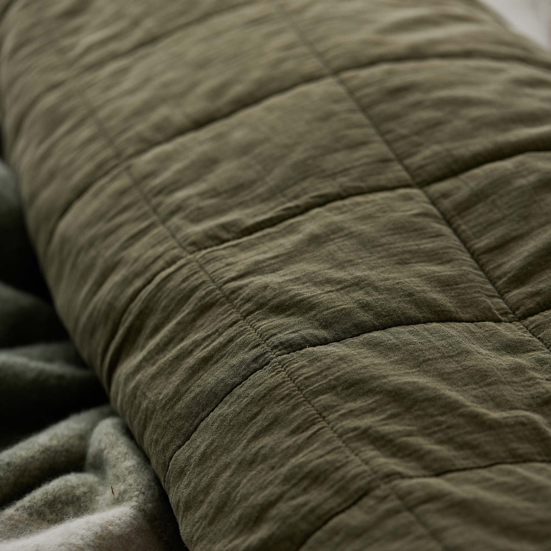 Bailey Olive Stonewash Coverlet Set - Madras Link