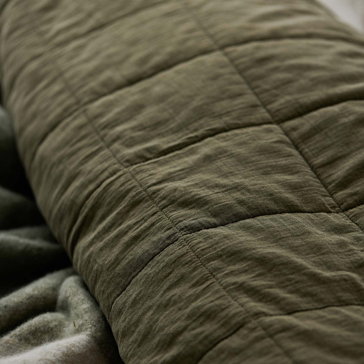 Bailey Olive Stonewash Coverlet Set - Madras Link